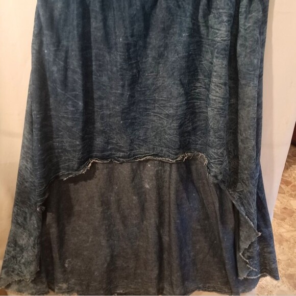 Kroix Sleeveless Distressed 100% Cotton Denim High/Low Raw Edge Boho Dress 2x - Picture 4 of 5